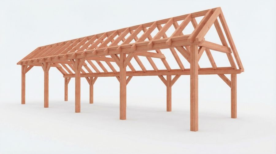 Bouwpakket kapschuur 1219x346 cm fijnbezaagd Douglas