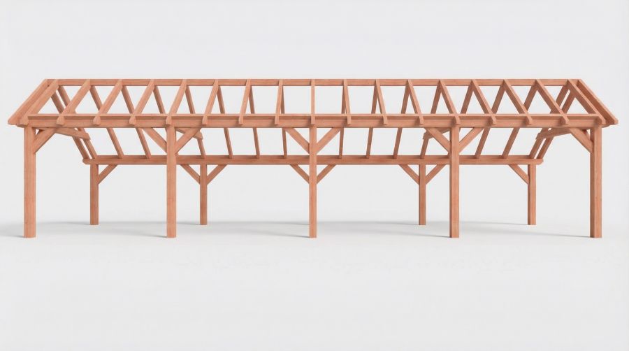 Bouwpakket kapschuur 1219x346 cm fijnbezaagd Douglas