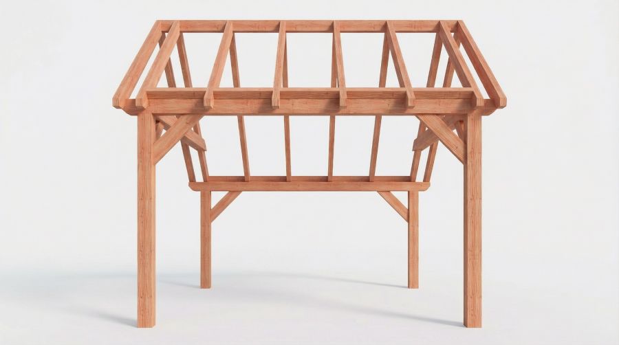 Bouwpakket kapschuur 410,5x410,5 cm fijnbezaagd Douglas