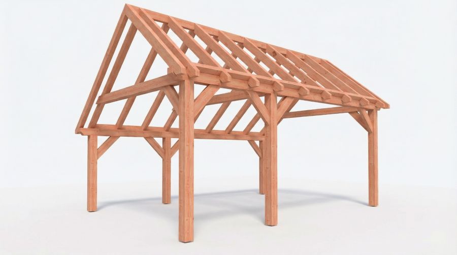 Bouwpakket kapschuur 588,5x410,5 cm fijnbezaagd Douglas