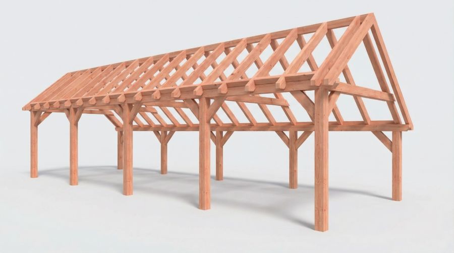 Bouwpakket kapschuur 1219x410,5 cm fijnbezaagd Douglas