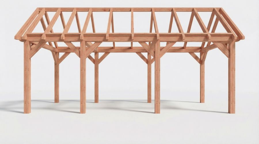Bouwpakket zadeldak 709x346 cm fijnbezaagd Douglas