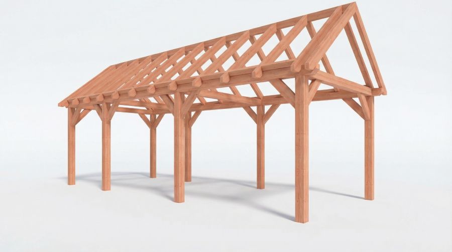 Bouwpakket zadeldak 815x346 cm fijnbezaagd Douglas