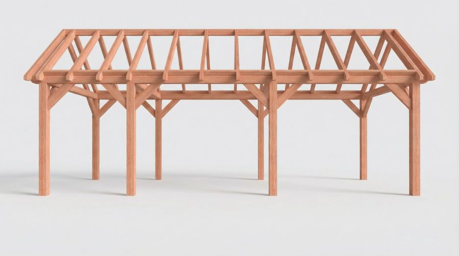 Bouwpakket zadeldak 815x346 cm fijnbezaagd Douglas