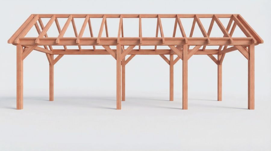 Bouwpakket zadeldak 886,5x346 cm fijnbezaagd Douglas