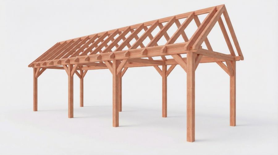 Bouwpakket zadeldak 992,5x346 cm fijnbezaagd Douglas