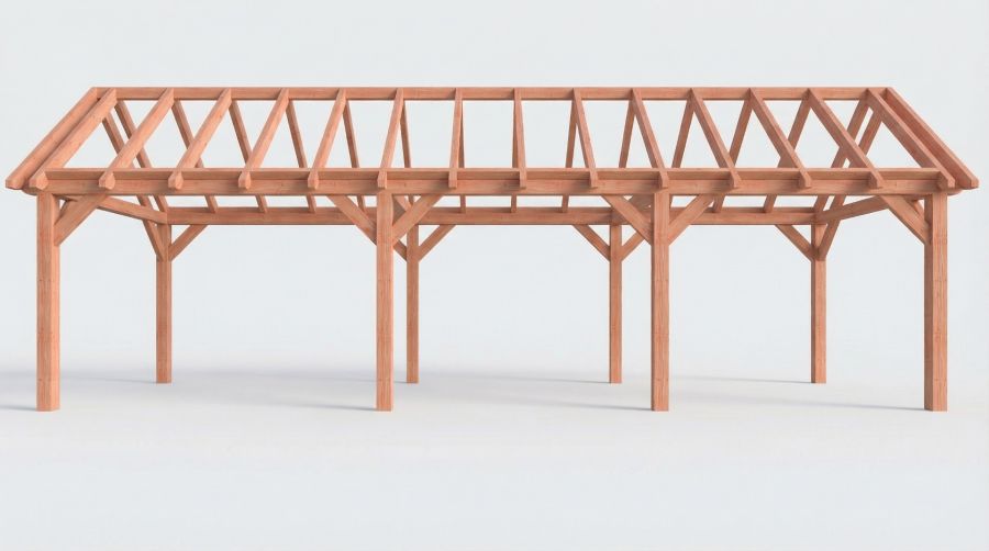 Bouwpakket zadeldak 992,5x346 cm fijnbezaagd Douglas