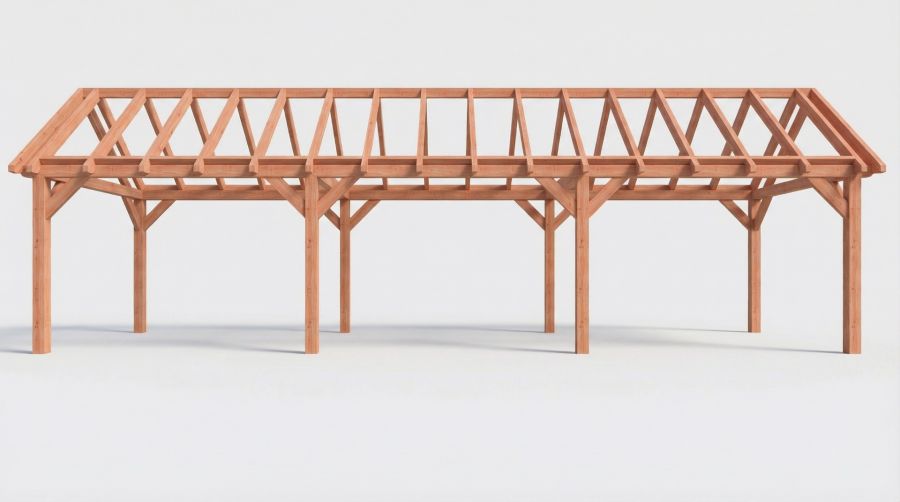 Bouwpakket zadeldak 1121,5x346 cm fijnbezaagd Douglas