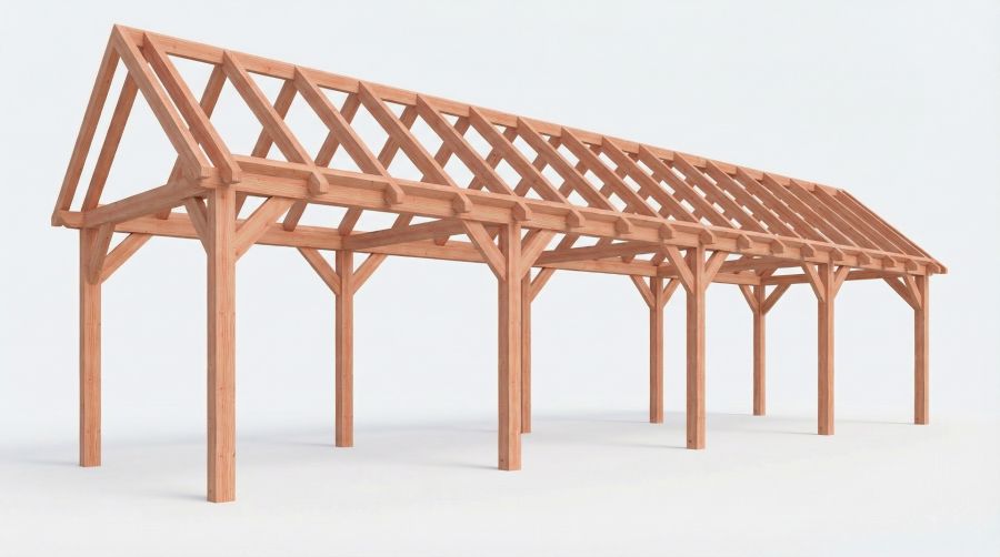 Bouwpakket zadeldak 1219x346 cm fijnbezaagd Douglas