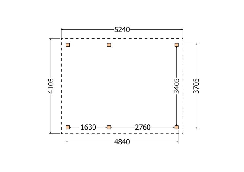 Bouwpakket zadeldak 524x410,5 cm fijnbezaagd Douglas