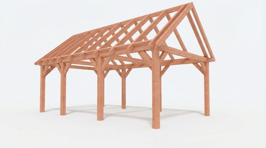 Bouwpakket zadeldak 709x410,5 cm fijnbezaagd Douglas