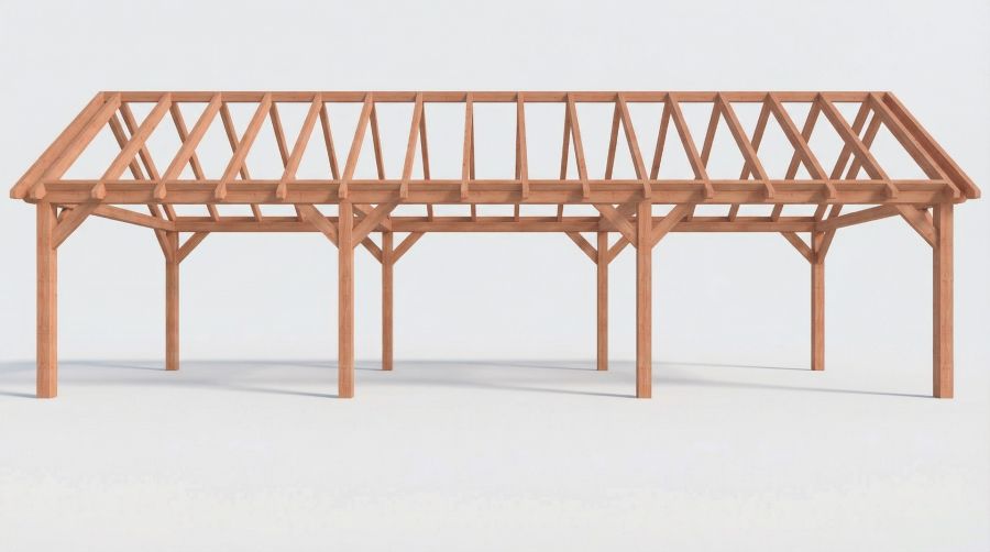 Bouwpakket zadeldak 1121,5x410,5 cm fijnbezaagd Douglas