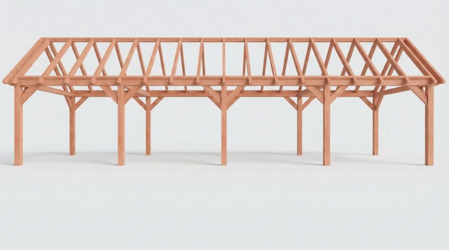 Bouwpakket zadeldak 1219x410,5 cm fijnbezaagd Douglas