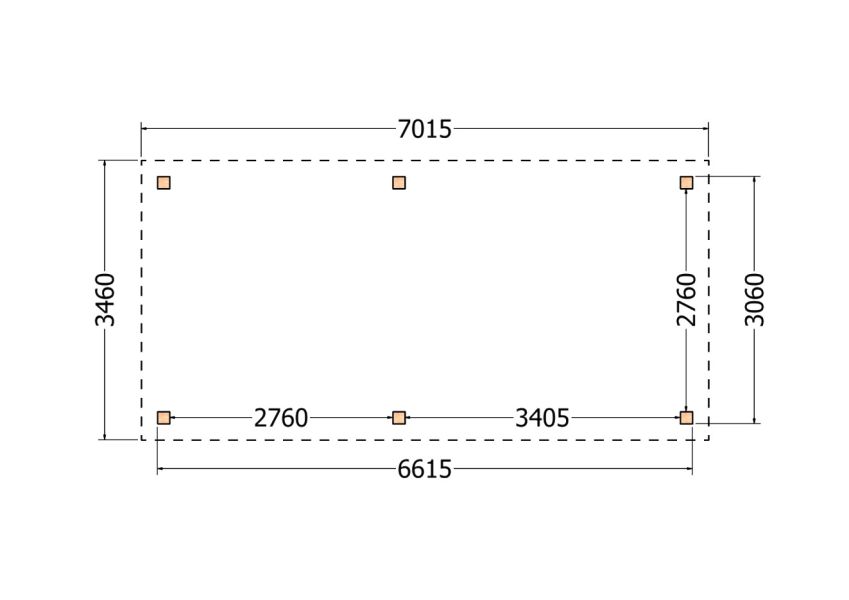 Bouwpakket schilddak 701,5x346 cm fijnbezaagd Douglas