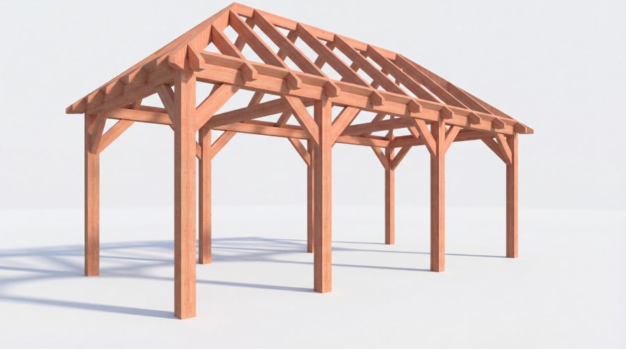Bouwpakket schilddak 709x346 cm fijnbezaagd Douglas