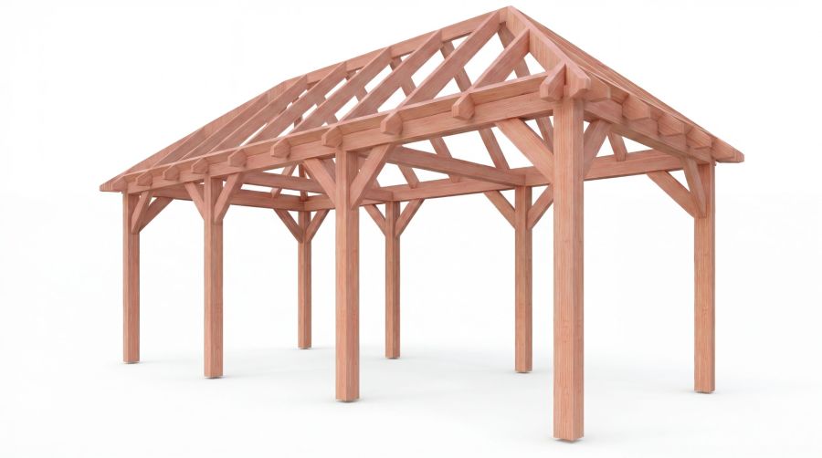Bouwpakket schilddak 769x346 cm fijnbezaagd Douglas