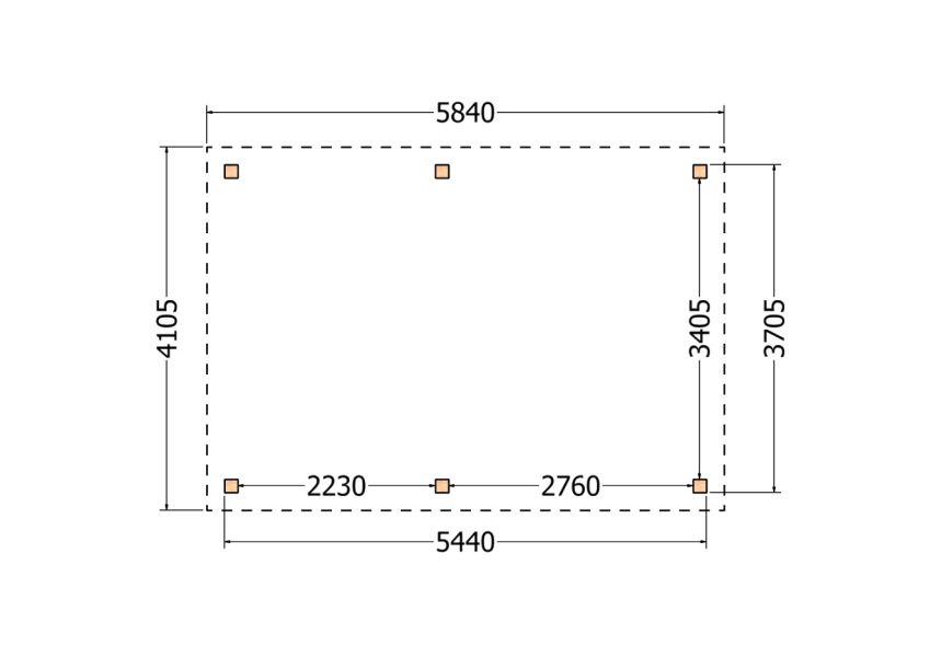 Bouwpakket schilddak 584x410,5 cm fijnbezaagd Douglas