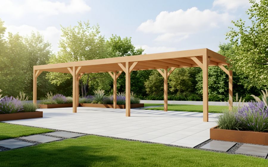 YARD Outdoor Cubique overkapping 900x300 cm Douglas blank