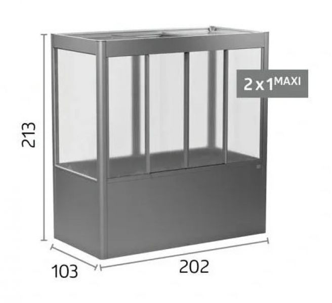 Biohort Florentina metalen tuinkas 213,4 x 201,6 x 103,1 cm kwartsgrijs metallic