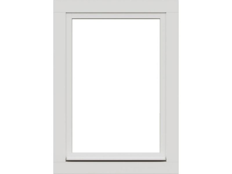 Draai/kiepraam - 77,4x107,4 cm - rechtsdraaiend - wit - incl. raambeslag