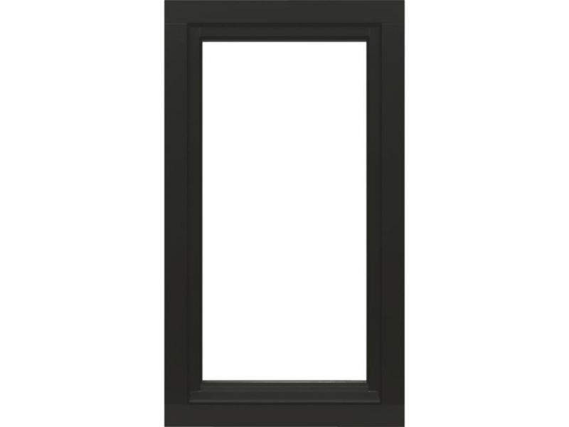 Trendhout Draai/kiepraam - 77,4x137,4 cm - rechtsdraaiend - zwart - incl. raambeslag