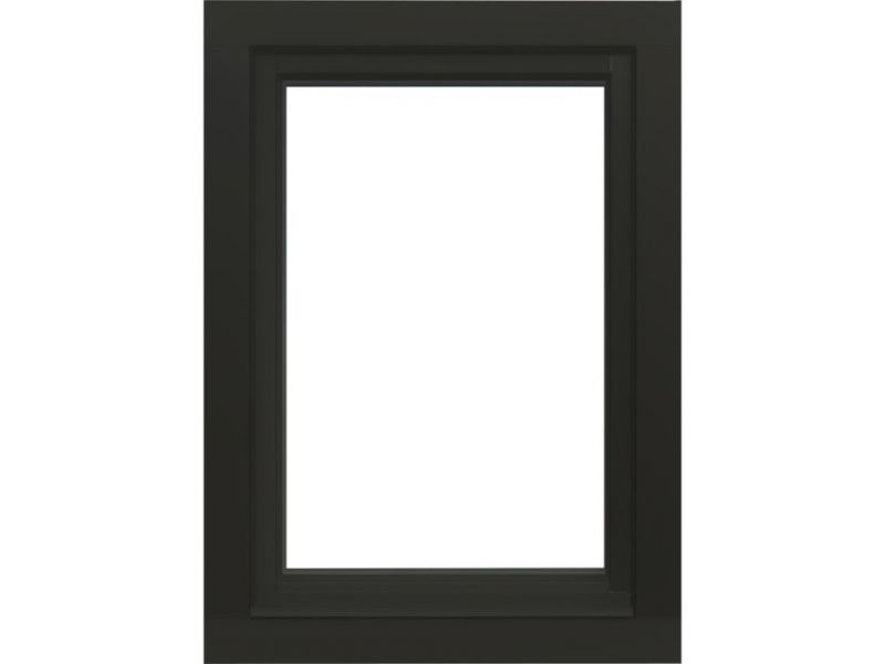 Trendhout Draai/kiepraam - 77,4x107,4 cm - rechtsdraaiend - zwart - incl. raambeslag