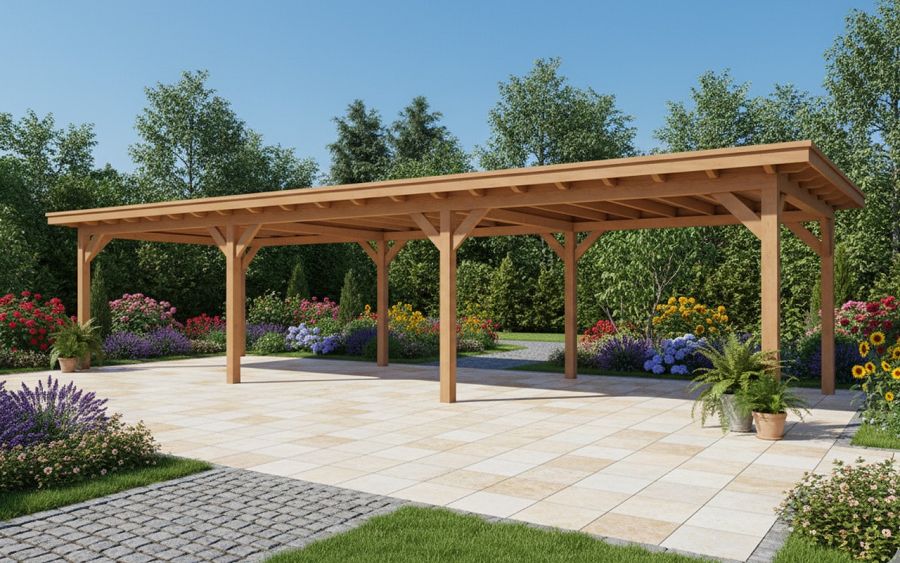 YARD Outdoor Elegante overkapping 1000x350 cm vrijstaand Douglas blank