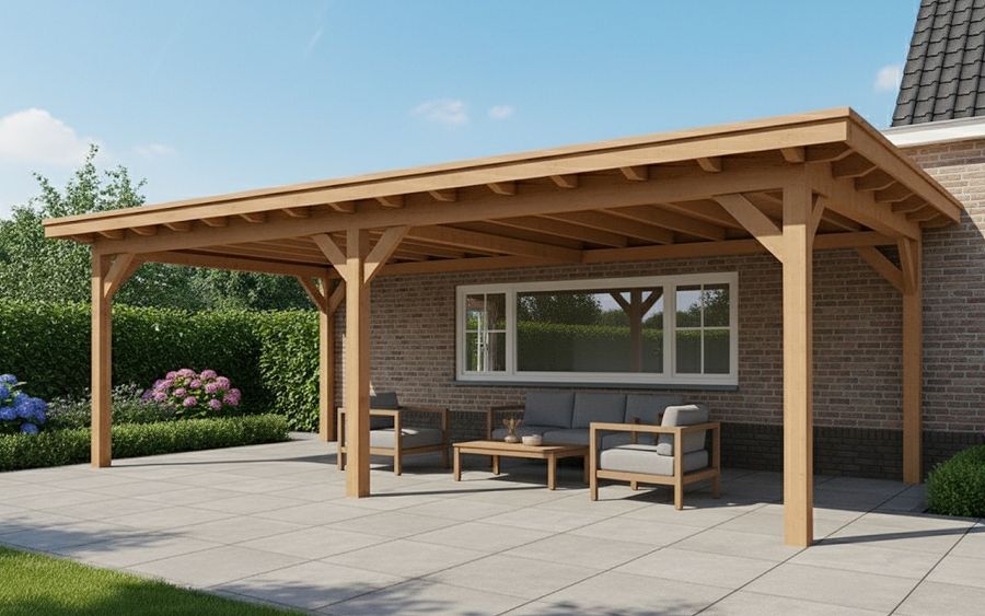 YARD Outdoor Elegante overkapping 600x350 cm aanbouw Douglas blank