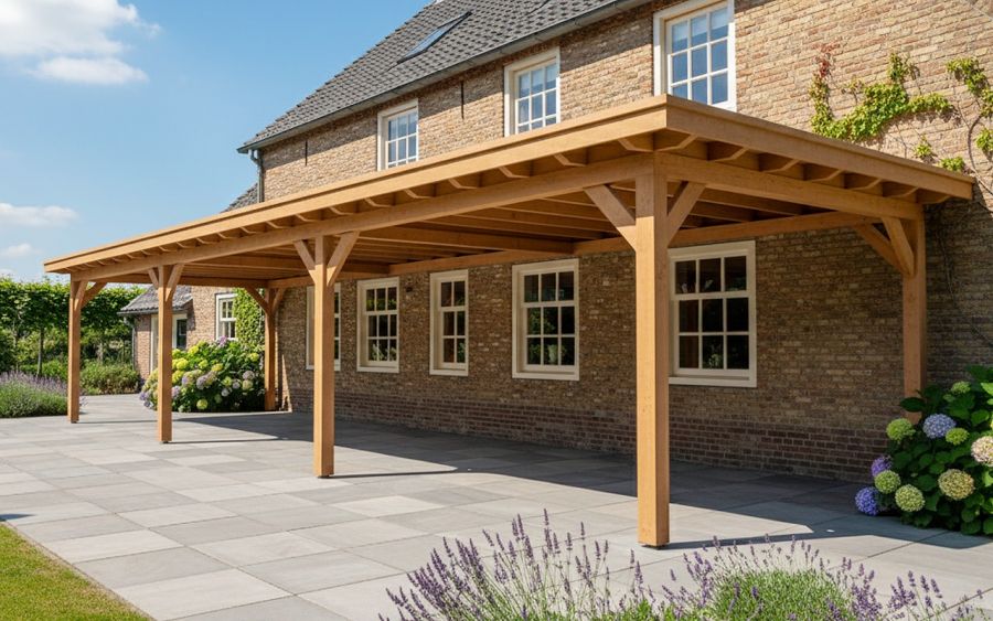 YARD Outdoor Elegante overkapping 900x300 cm aanbouw Douglas blank