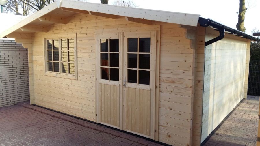 Tuindeco Salamanca blokhut 500x500 cm 34 mm vuren honing geïmpregneerd