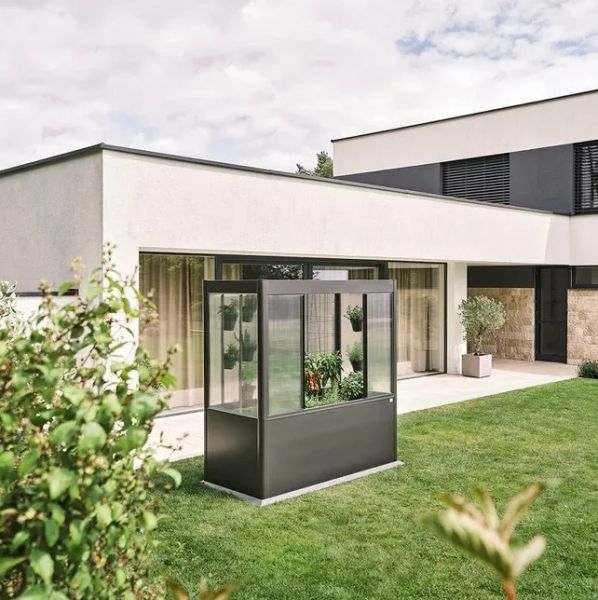 Biohort Florentina metalen tuinkas 213,4 x 201,6 x 54,7 cm donkergrijs metallic