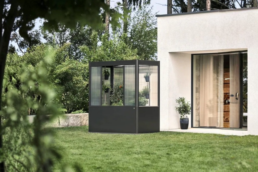 Biohort Florentina metalen tuinkas 213,4 x 201,6 x 103,1 cm kwartsgrijs metallic