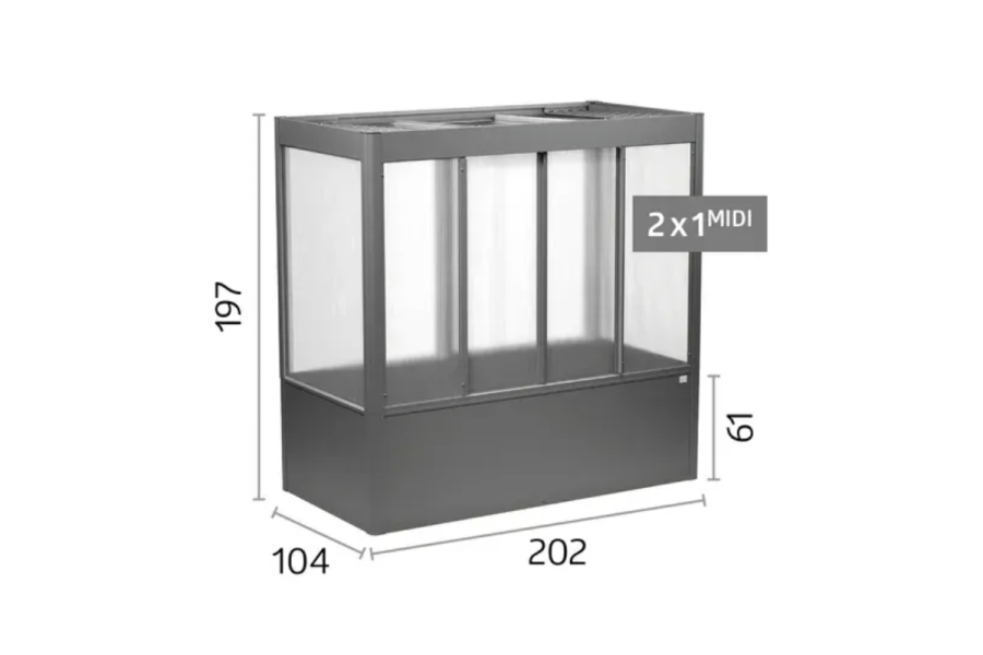 Biohort Florentina metalen tuinkas 201,6 x 104 x 197 cm kwartsgrijs metallic