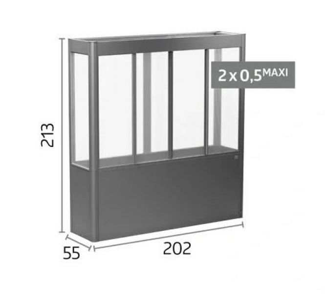 Biohort Florentina metalen tuinkas 213,4 x 201,6 x 54,7 cm donkergrijs metallic