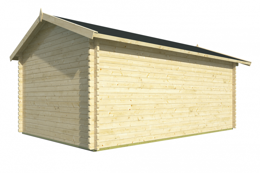Garage Geir 360x537 cm inclusief dubbelglas - Red class wood geïmpregneerd