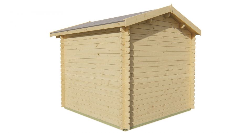 Tuindeco Gitte Blokhut 260x260 cm + luifel 70 cm 28 mm vuren red class wood geïmpregneerd