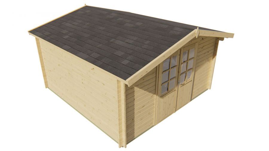 Tuindeco Gunda Blokhut 400x400 cm 40 mm vuren grijs geïmpregneerd