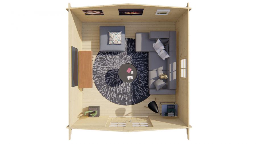 Tuindeco Gunda Blokhut 400x400 cm 40 mm vuren bruin geïmpregneerd