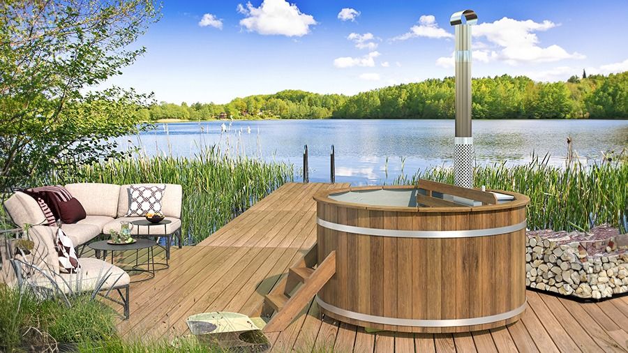 Tuindeco Hottub met interne RVS kachel Ø180 cm Thermowood