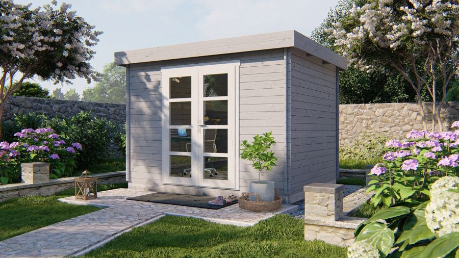 Tuindeco Hypermodern Blokhut 320x260 cm 28 mm vuren grijs geïmpregneerd