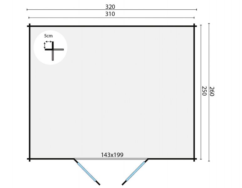 Tuindeco Hypermodern Blokhut 320x260 cm 28 mm vuren grijs geïmpregneerd