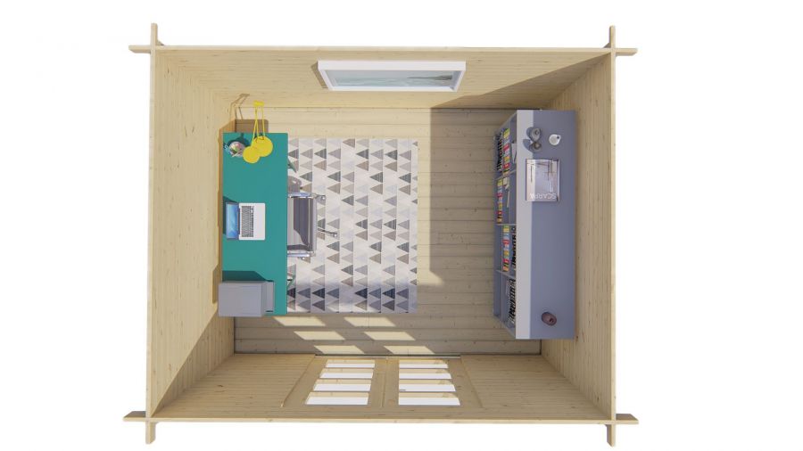 Tuindeco Hypermodern Blokhut 320x260 cm 28 mm vuren grijs geïmpregneerd