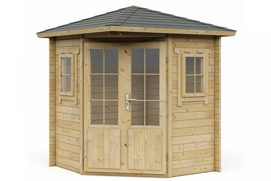 Blokhut 2055 200x200 cm - exterieur gecoat