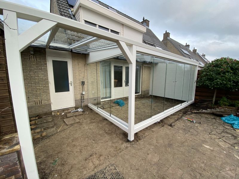 Greenline veranda 400x300 cm + 346 cm overkapping - Glasdak - Hellevoetsluis