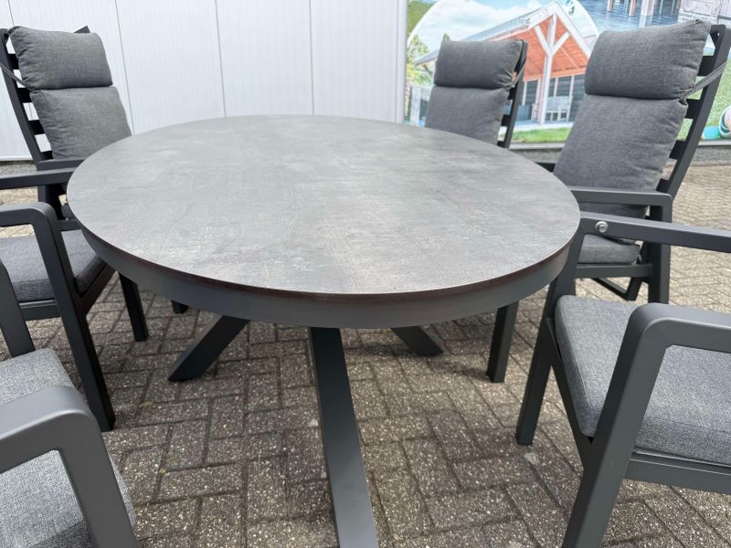 Tuinset Harmonia – Ovale tafel met 6 verstelbare stoelen