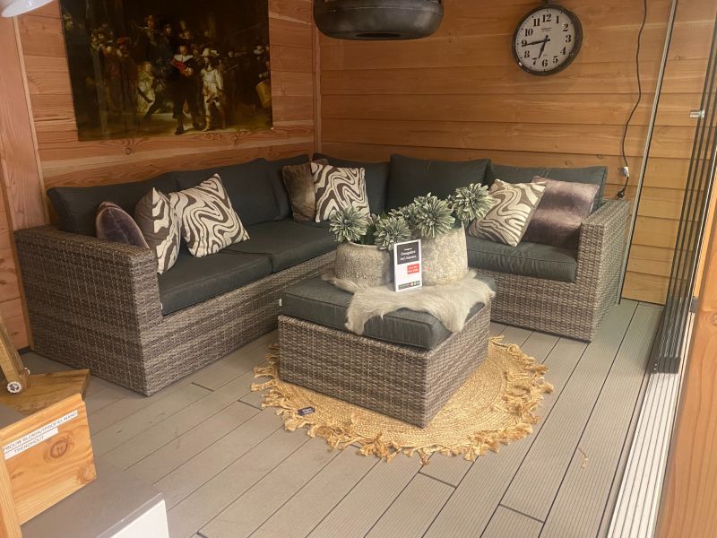 Garden Impressions Orangebird loungeset wicker 4-delig Grijs/Antraciet - Showmodel Numansdorp, Hoofddorp, Woerden & Wommelgem