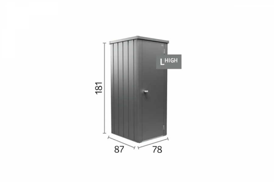 Biohort Julia L High metalen terraskast 77,7x87x180,9 cm zilver metallic