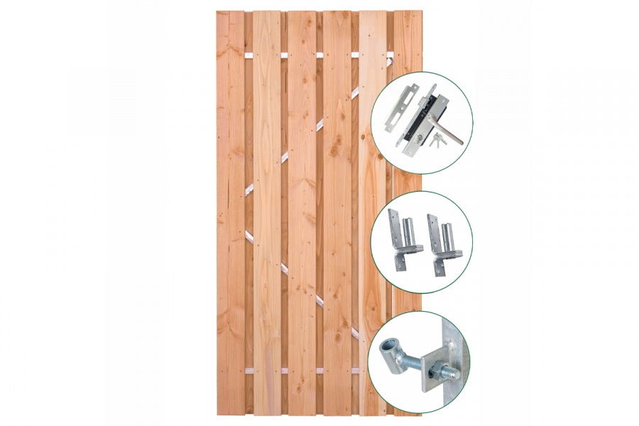 Tuindeur Privacy douglas 90x195 cm RVS inbouwslotset