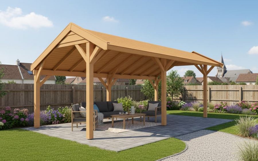 YARD Outdoor GRANDIOSE kapschuur 600x250 cm Douglas blank