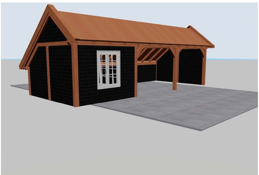 Trendhout De Hoeve XL Kapschuur 926x440 cm - Totaalpakket